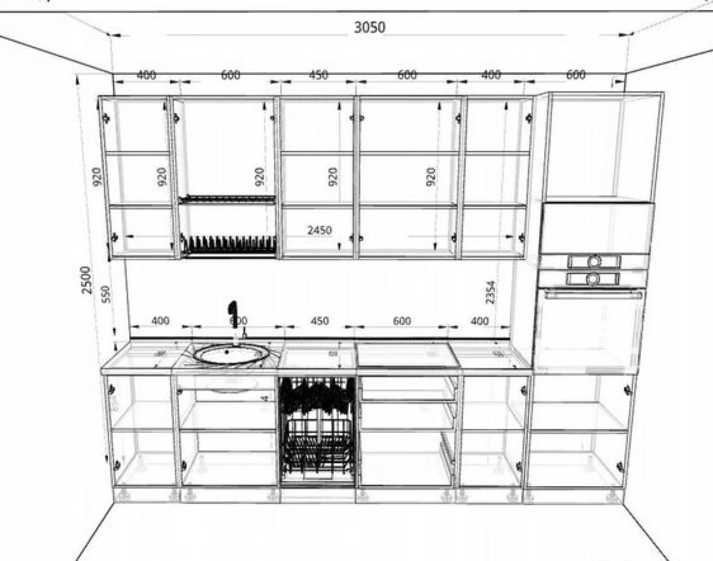 Кухонный гарнитур на заказ от производителя, мебель с завода
